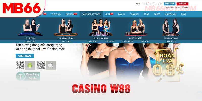 W88 là sảnh cược casino với kho trò chơi đa dạng